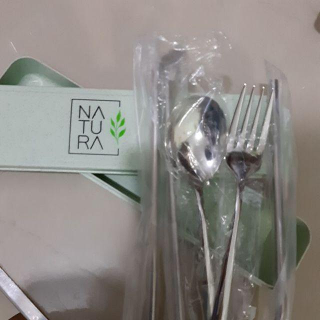 Premium Set Sendok + Garpu / Sedotan Stainless / Stainless Straw