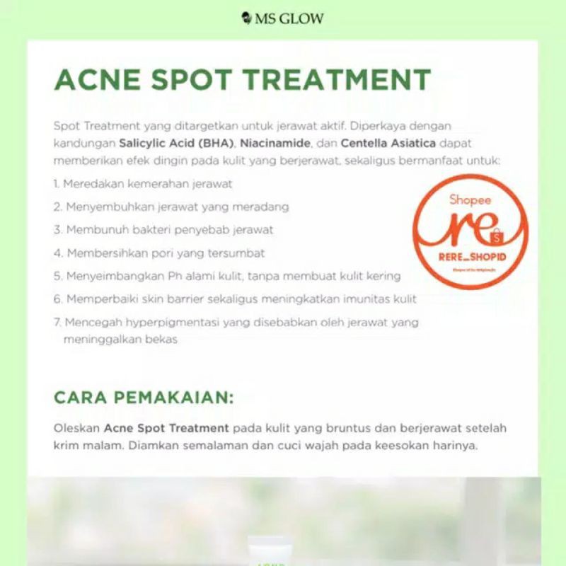 Ms Glow Acne Spot / MS Glow Pore Away / Ms Glow Dark Spot Serum
