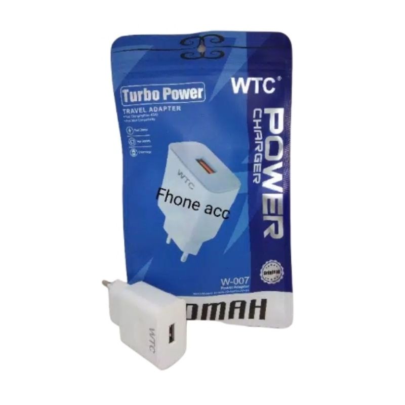 Adaptor Charger WTC W-007 1 Usb Batok Charger WTC W 007 W007