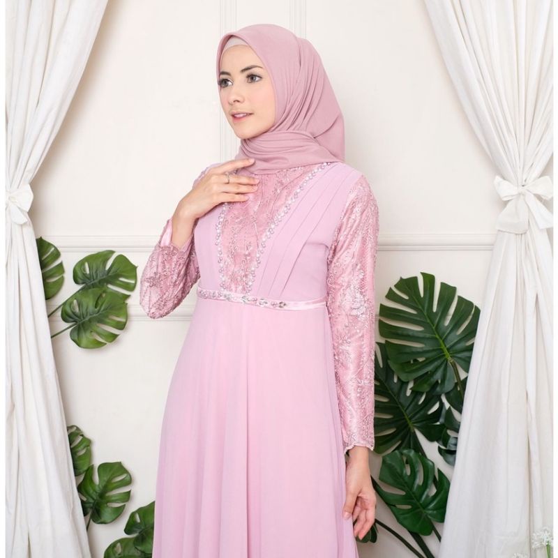 Permata Olshop / Nabila Dress NF / Gamis Pesta Mewah / Kebaya Gamis Modern / Dress Kondangan / Gamis / Kebaya Modern