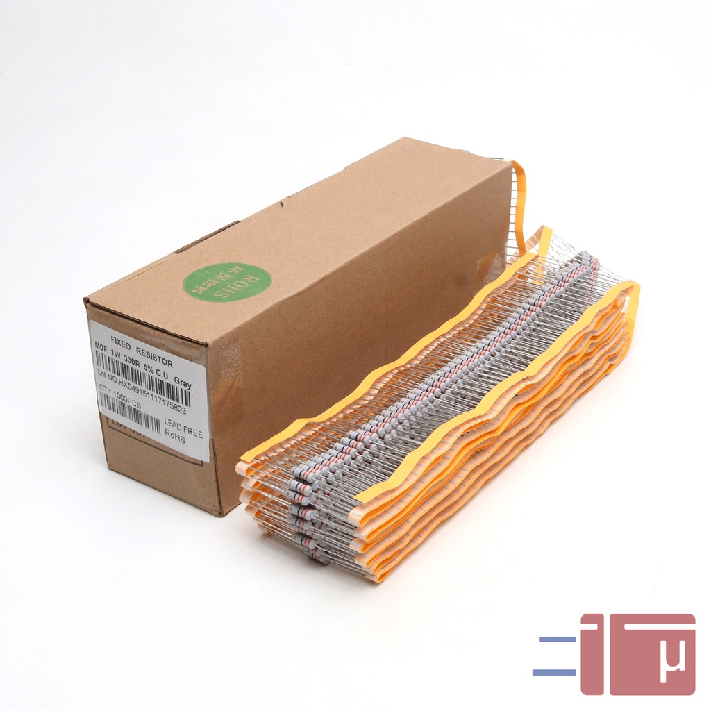 x10 Resistor 330R 330 Ohm 1W Metal Oxide 5% Taiwan Kaki Tembaga