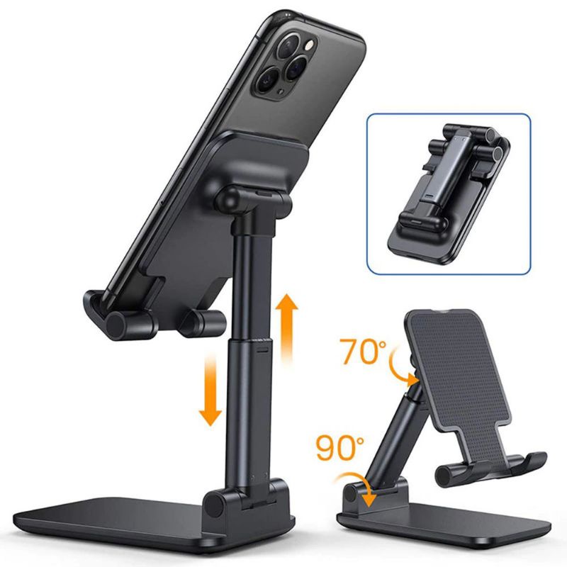 Phone Holder Standing Hp For Iphone Andorid Tablet Tab Stand Universal Folding Desktop Phone Stand Untuk Zoom Bisa Dilipat Dan Naik Turun