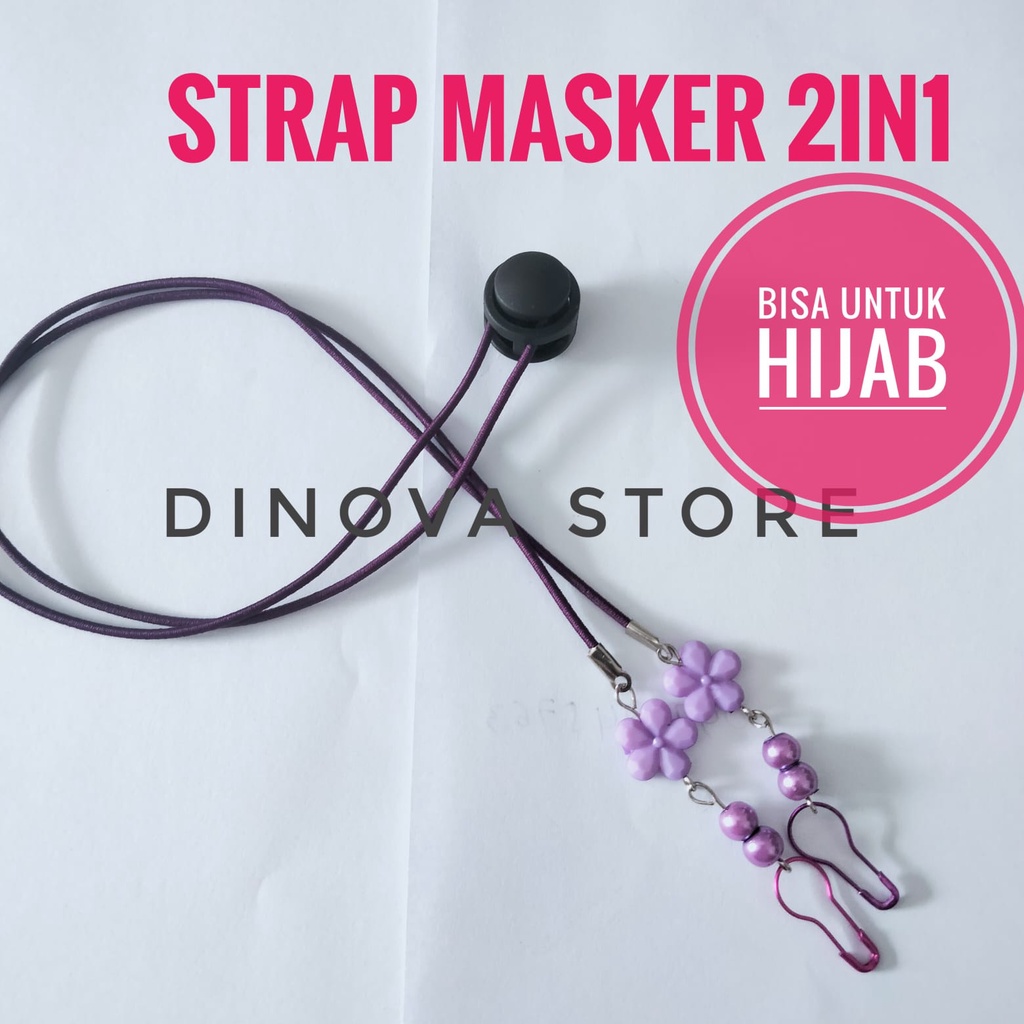 strap masker BUNGA KECIL MUTIARA STOPPER/STRAP MASK/KALUNG MASKER/TALI MASKER/strap masker hijab