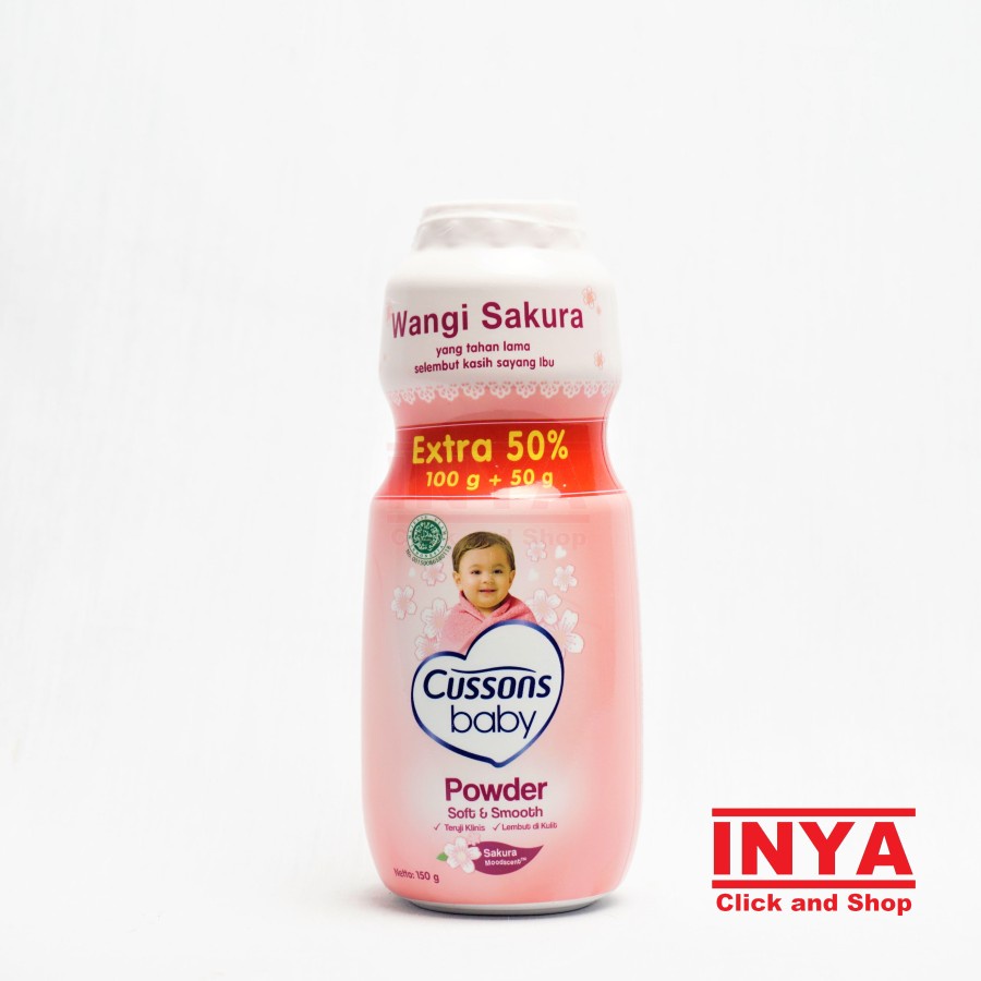 CUSSONS BABY POWDER SOFT AND SMOOTH SAKURA 150gr - Bedak Bayi