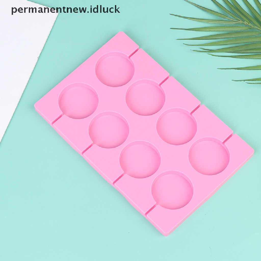 Cetakan Kue Bentuk Bulat Besar 8 Lubang Bahan Silikon Untuk Alat Dekorasi Dapur