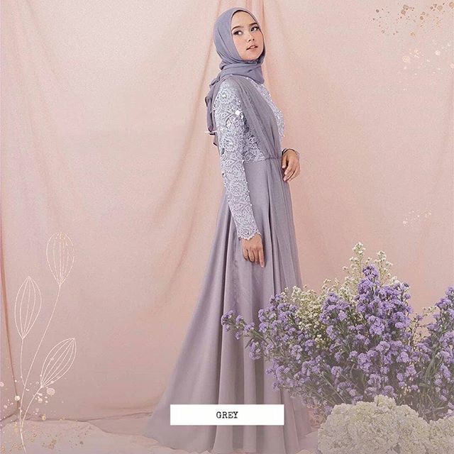 Rifana maxi / giterstore / Dress Brukat Hijab / Baju Kondangan / Kebaya Wisuda / FREE MASKER / COD