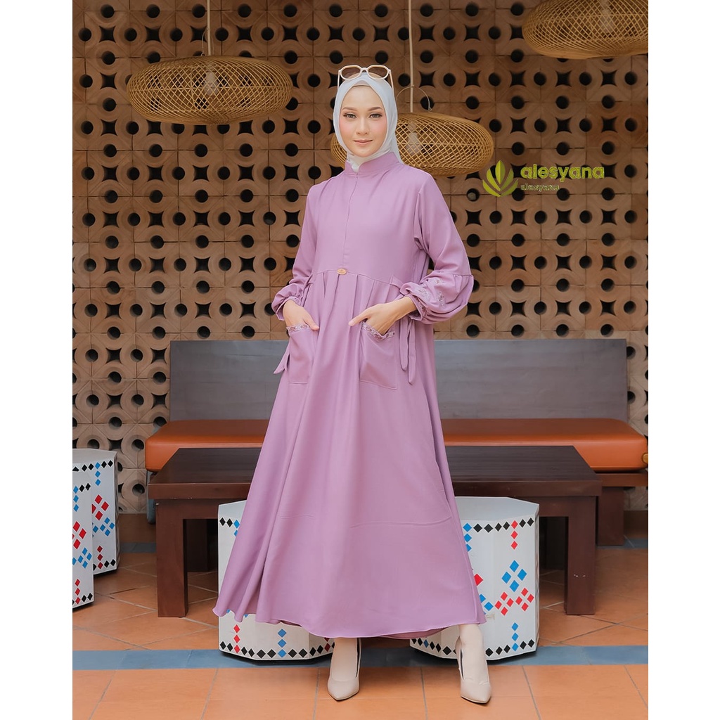 Gamis bordir mylea alesyana dan zalina ori viola hijab dress model terbaru itycrepe high quality best women style baju bordir etnik renda ecer grosir reseller drospdhiper gratis ongkir selebgram high quality