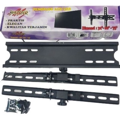 BRACKET TV led lcd penopang tv ke dinding untuk 32&quot;-75&quot; BEETSTER cocok untuk segala merek TV berat maksimal 40 kg kemiringan atas bawah 18°