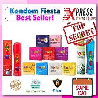 Image of ⚡XPRESS⚡ Privasi! Kondom Fiesta / party pack mix / lubricant Sutra pelumas aloe vera Pv
