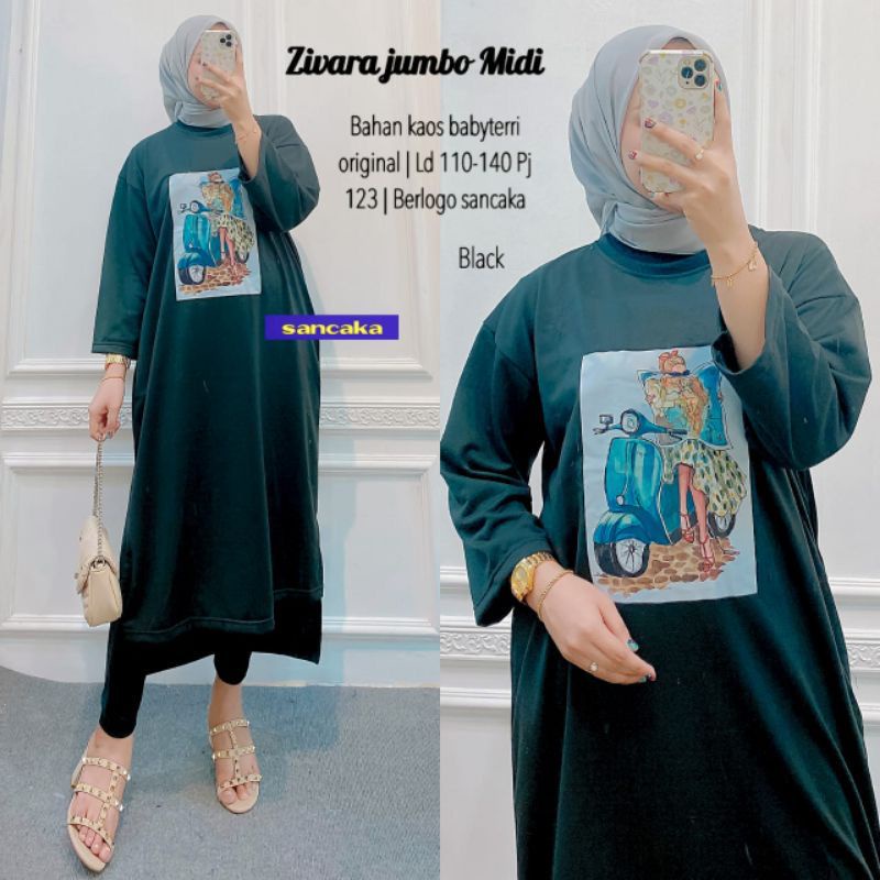 Midi Tunik Zivara Jumbo || Realpict (COD Bayar Ditempat)