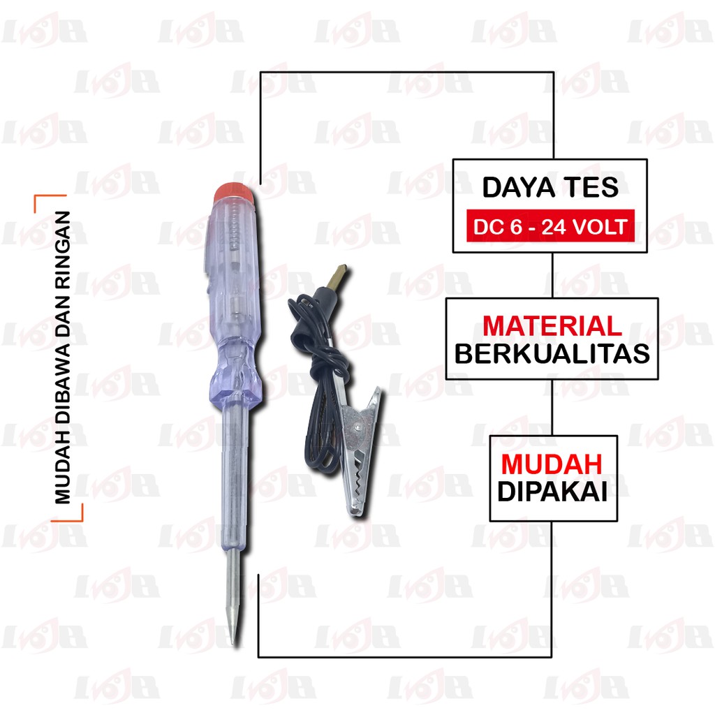 Tespen DC Kabel Jepit Obeng Test Pen Listrik 6v 12v 24v