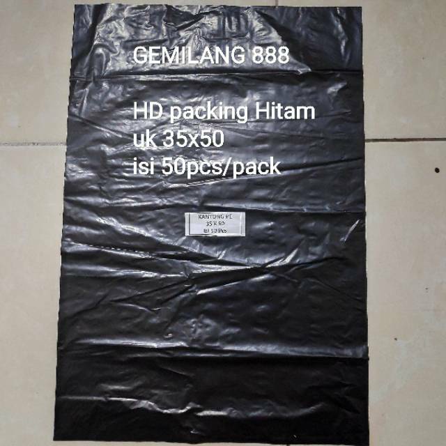 HD Packing Hitam 35x50 (isi 50pcs), Plastik sampah kecil, Plastik packing