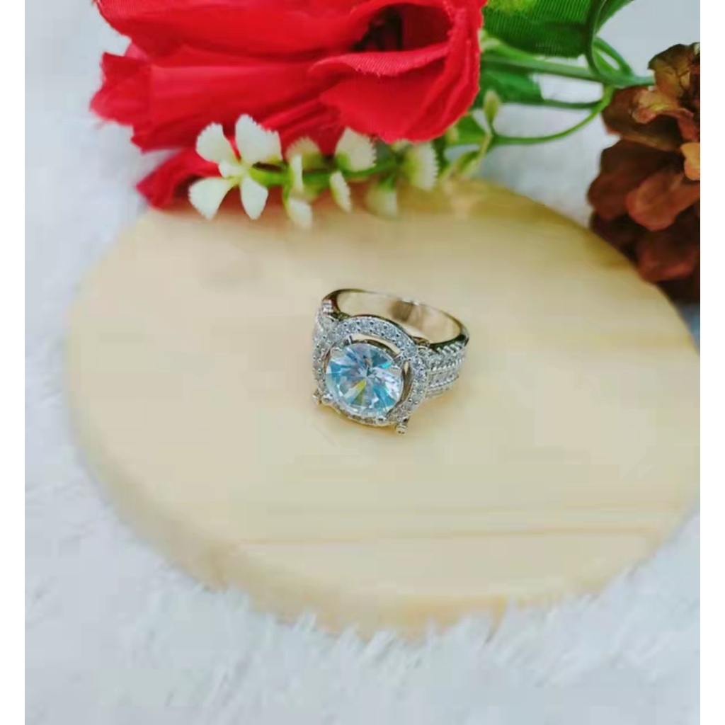 Cincin Xuping Perrmata Lapis Emas Perhiasan Fashion 1253.1254