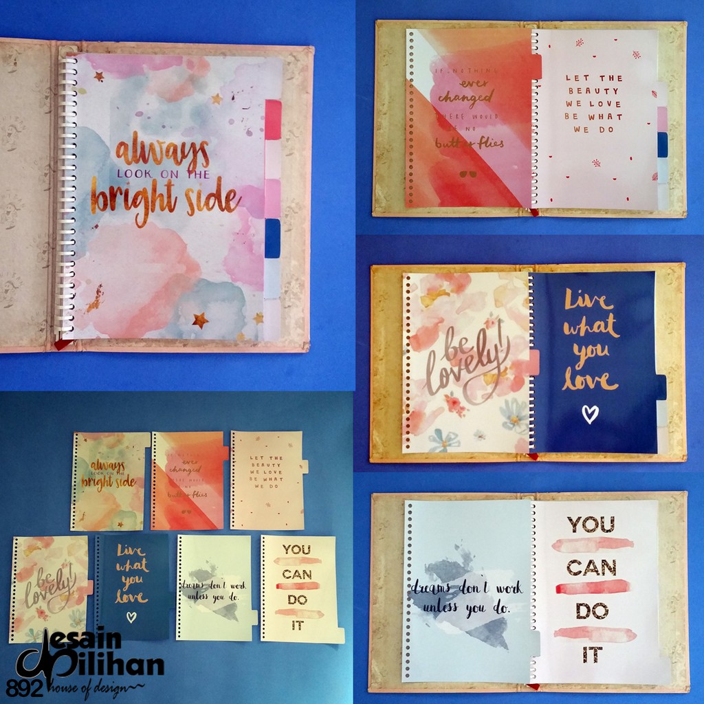 

Pembatas Life Quote Binder 2 Ring, 6 Ring, 20 Ring, 26 Ring 1 Set 7 Lembar Laminasi Glossy Murah