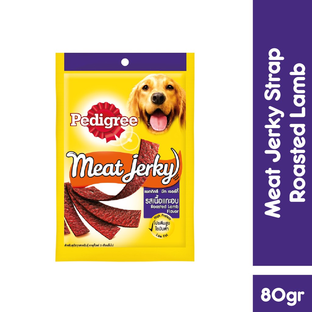 PEDIGREE® Meat Jerky Strap Snack Anjing 80 g - Isi 1-Roasted Lamb