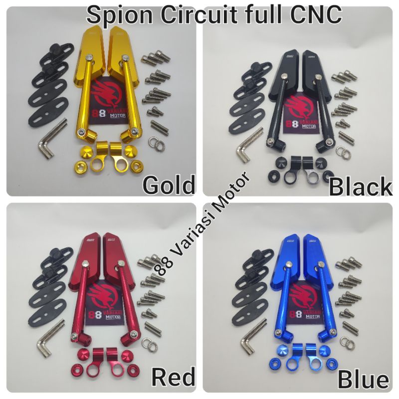 Spion Circuit Model Rizoma Full CNC Universal Lengkap Baut Dan Fairing - Spion Circuit Full CNC Universal Semua Motor Bisa Pakai