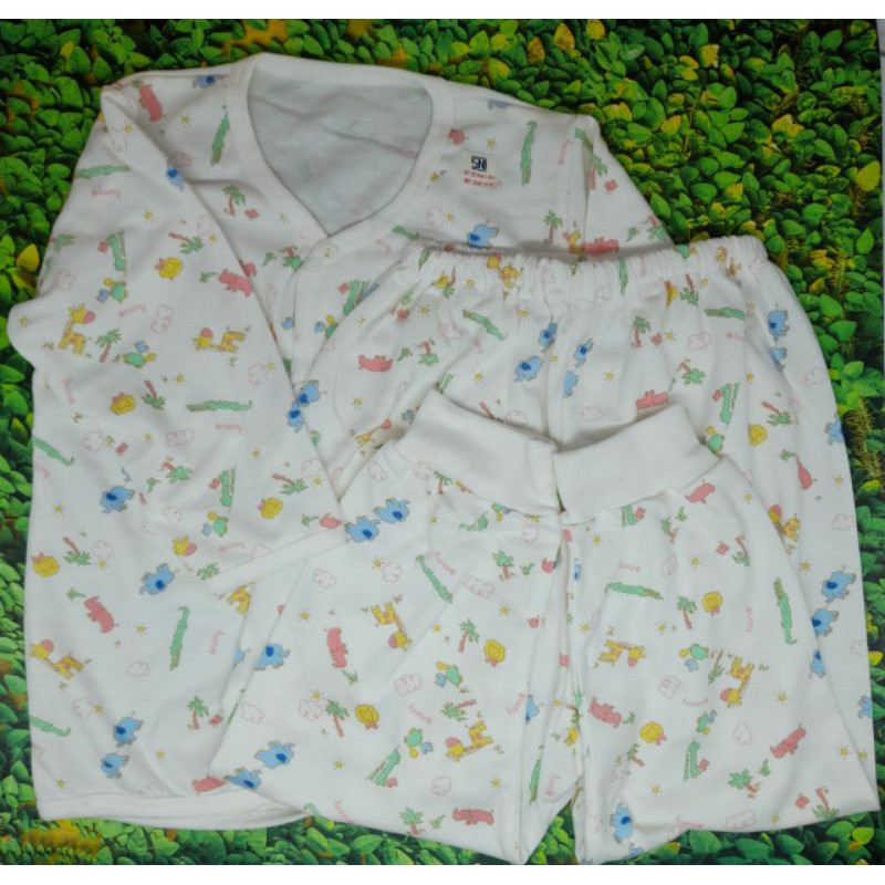 Stelan Panjang Bayi Motif/Piyama Tidur Kancing Depan UK 20-24