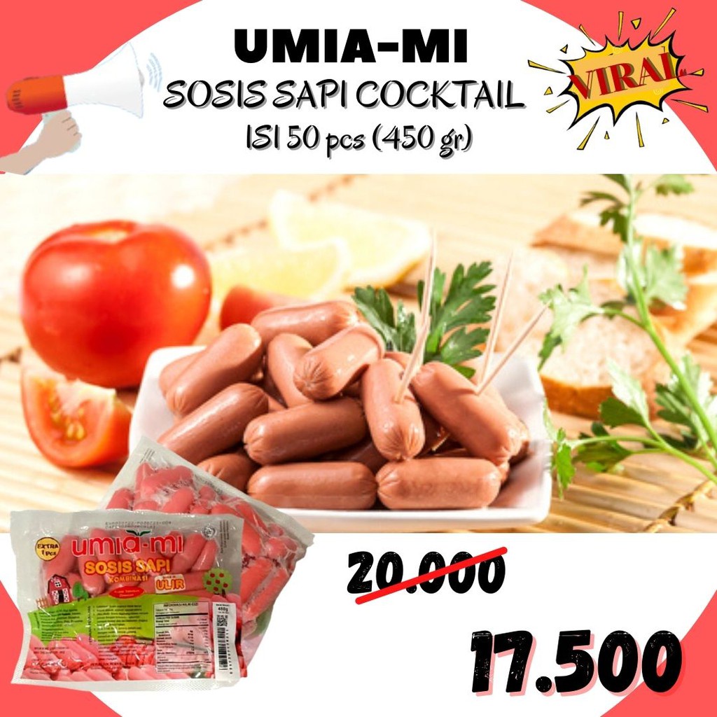 

PROMO Umiami Sosis Sapi Cocktail isi 50pcs 450gr