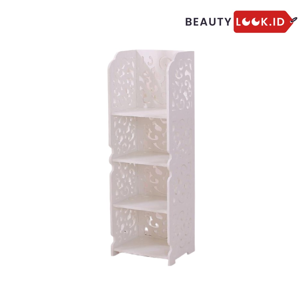 Rak Buku Rak Hias Rak Sudut Ruang Tamu Rak Sudut Kamar Mandi Minimalis Kotak Dengan 4 Tingkat