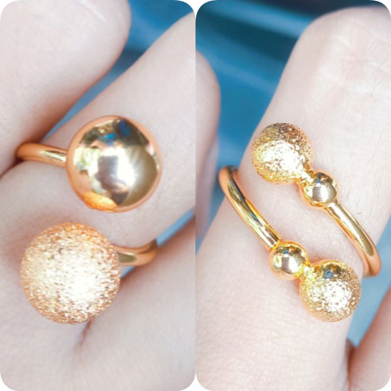 Cincin Boba Xuping Lapis Emas Bisa disesuaikan