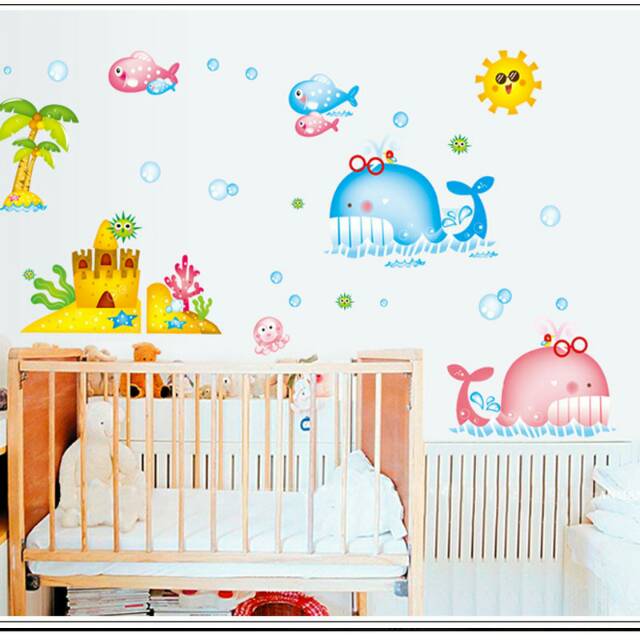 RELIZA WALLSTICKER 60X90 IKAN FISH KAMAR MANDI WALL STICKER DINDING AY9110
