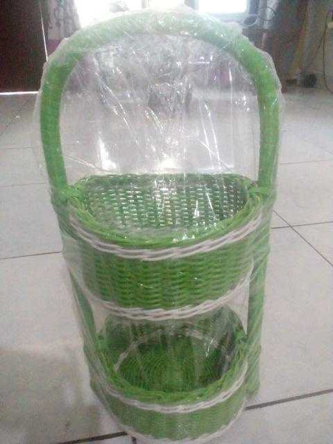 Keranjang Bawang Rotan Sintetis 2 Susun