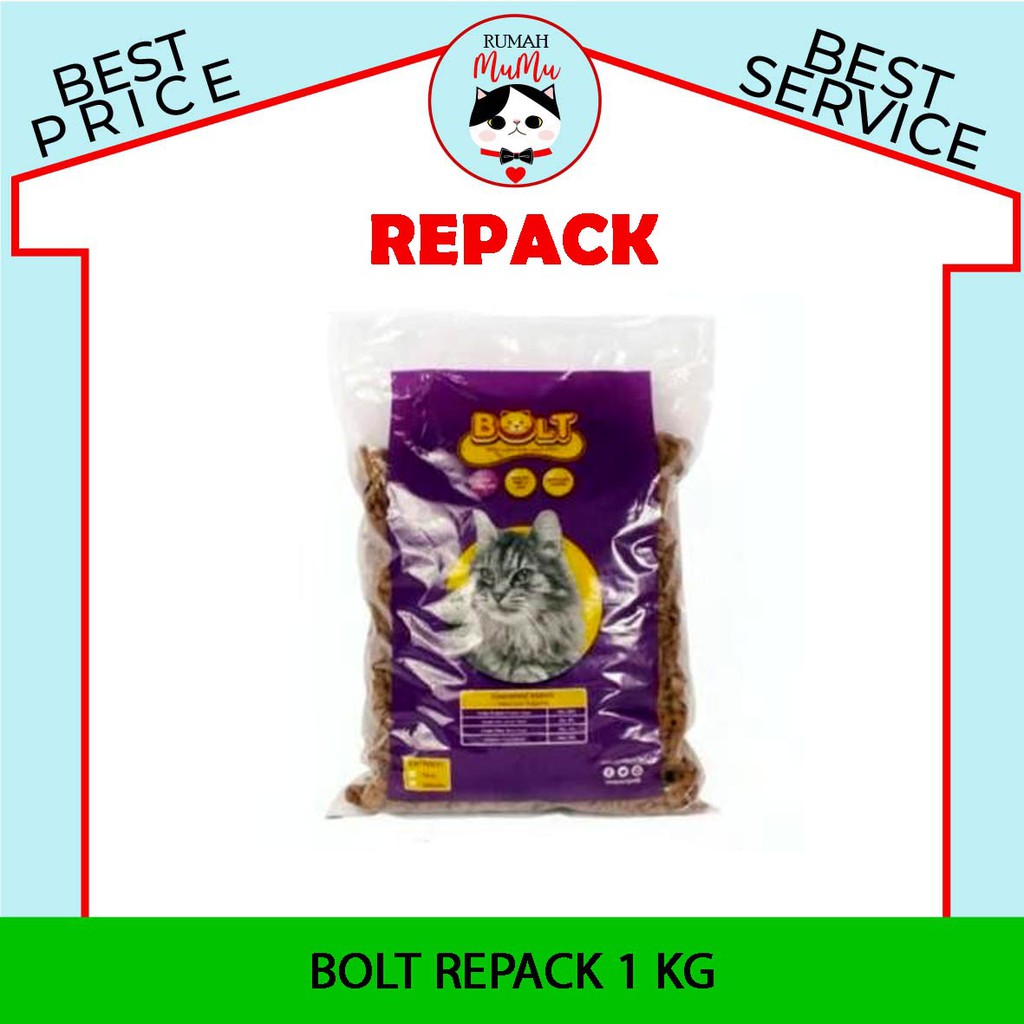 MAKANAN KUCING MERK BOLT Repack 1kg