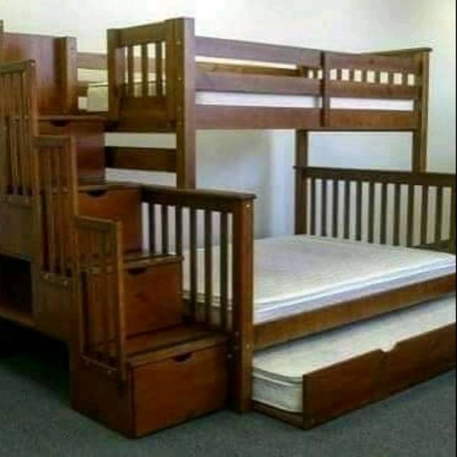 ADENA - Dipan Tingkat Kayu Jati Minimalis Jepara - Ranjang Tingkat Kayu Jati Minimalis Jepara - INDO