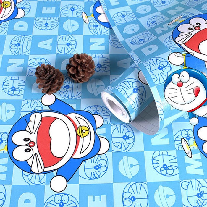 Wallpaper Sticker Dinding Kamar/Kantor Motif Karakter Doraemon