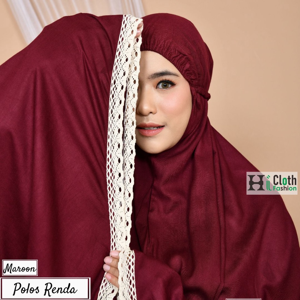 mukena polos renda rajut import | mukena dewasa jumbo