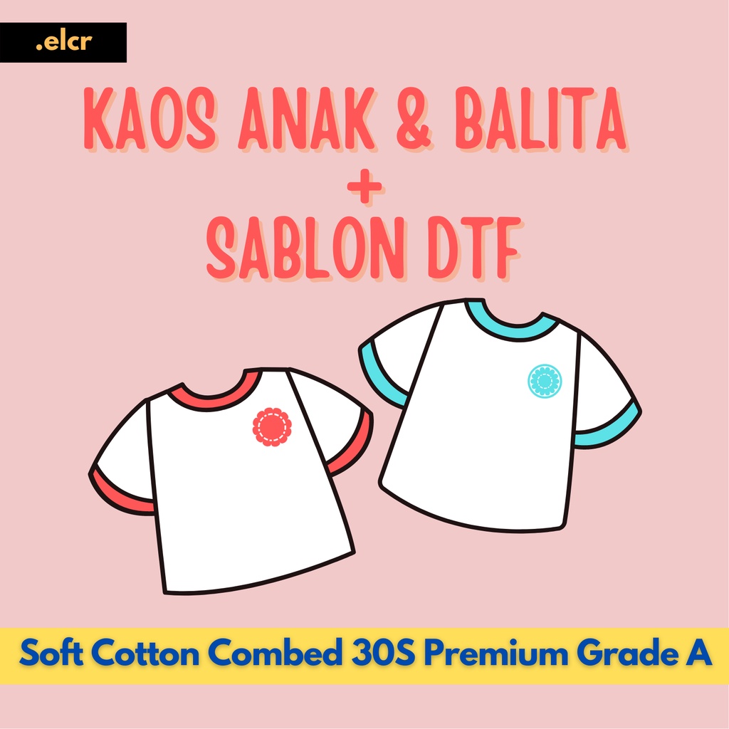 Jasa Sablon Kaos Anak dan Balita / Sablon Custom Satuan / Sablon Baju