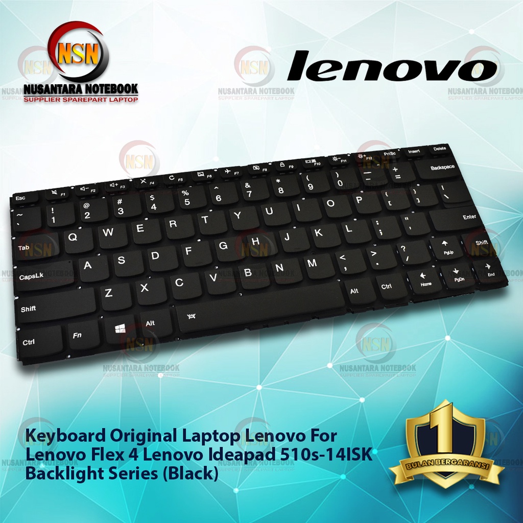 Keyboard Laptop Original Flex 4 Lenovo Ideapad 510s-14ISK Backlight