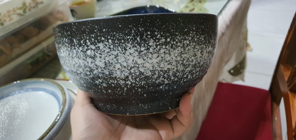 Brewsuniq - Black Kemuri Salad Bowl 7 / Mangkuk Makan Keramik Jepang