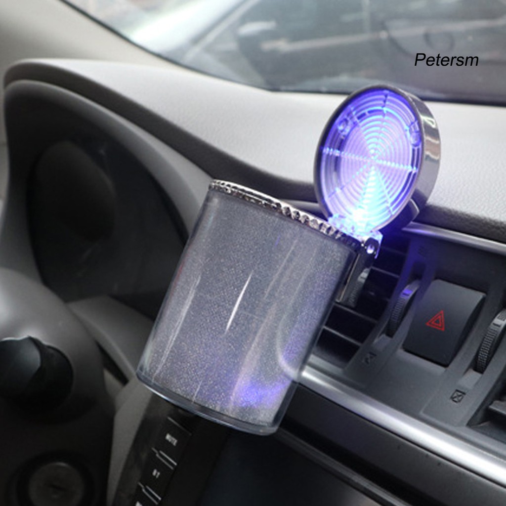 Xs8X Asbak Portabel Tanpa Asap Dengan Lampu Indikator Led Untuk Mobil