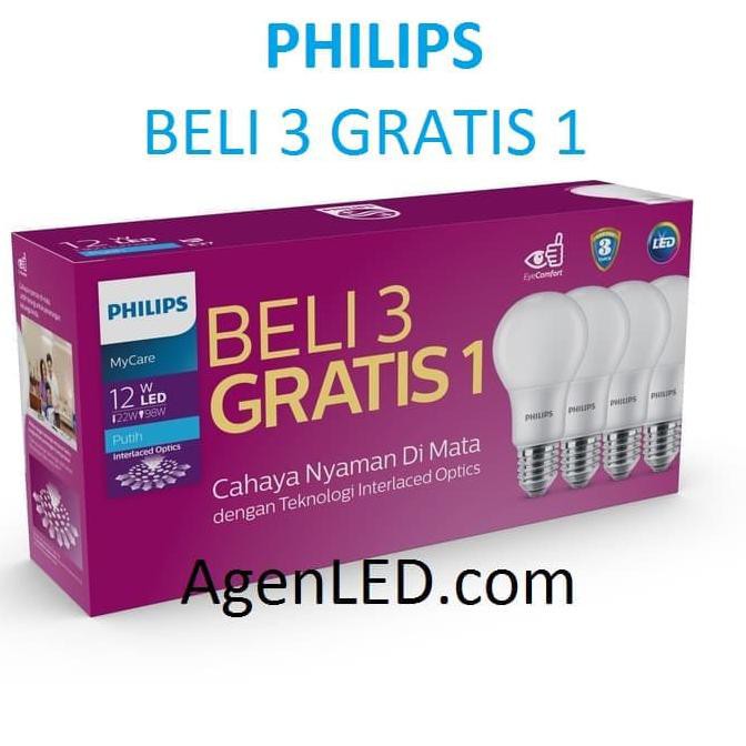 Philips Lampu Led 12W Bohlam 12 W Watt Putih Bulb 12Watt Philip Mycare