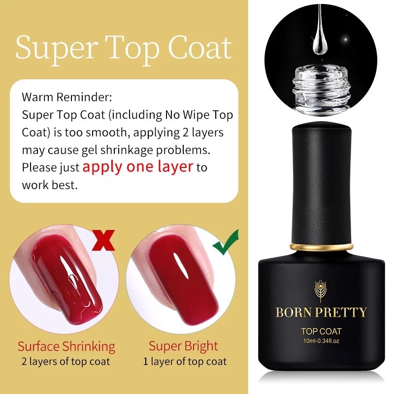 Born Pretty Super Top Coat &amp; Base Coat Nail Gel Polish