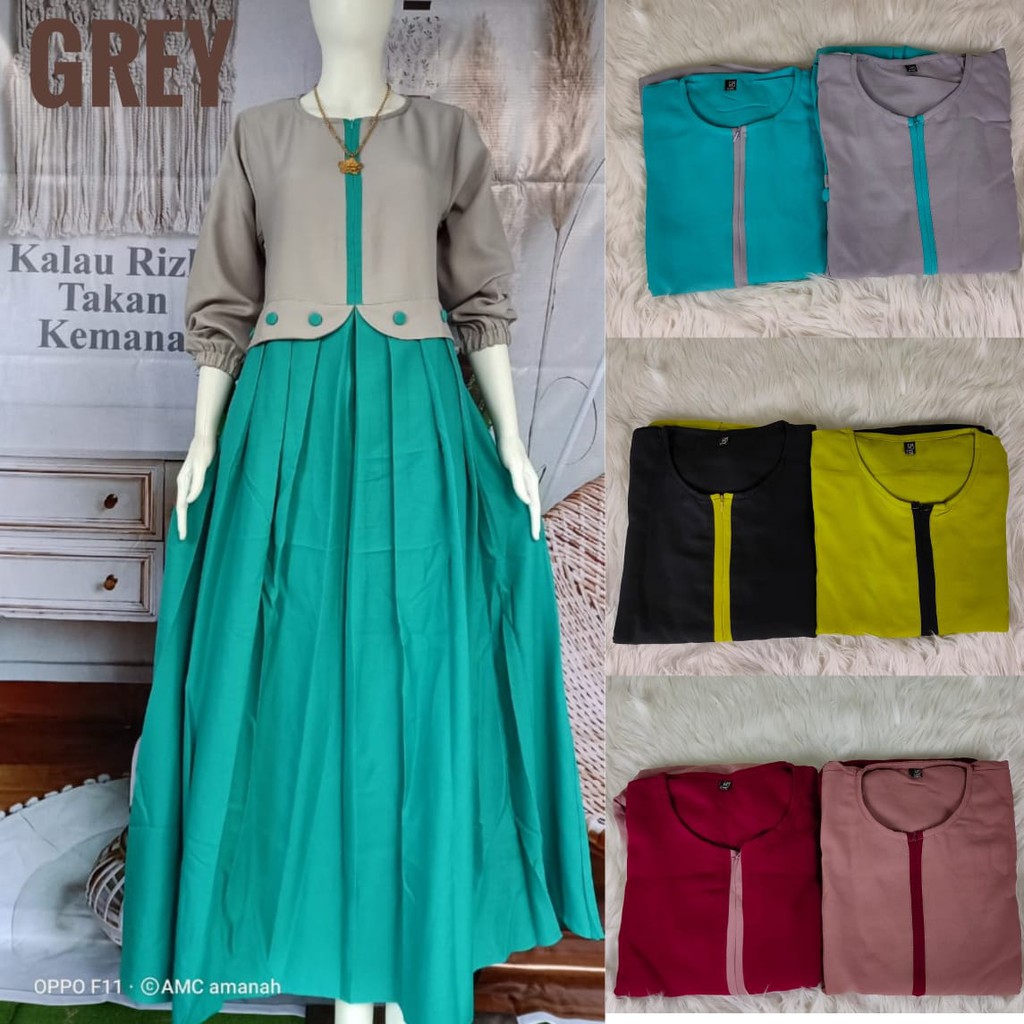 GAMIS WOLLYCRAPE BAHAN PREMIUM MAYUNG LEBAR