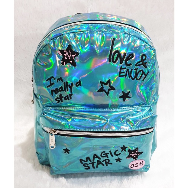 PROMO TERMURAH CUCI GUDANG Tas Ransel Fashion Hologram Magic Girls Cantik High Quality Import ( Medium 12&quot; )