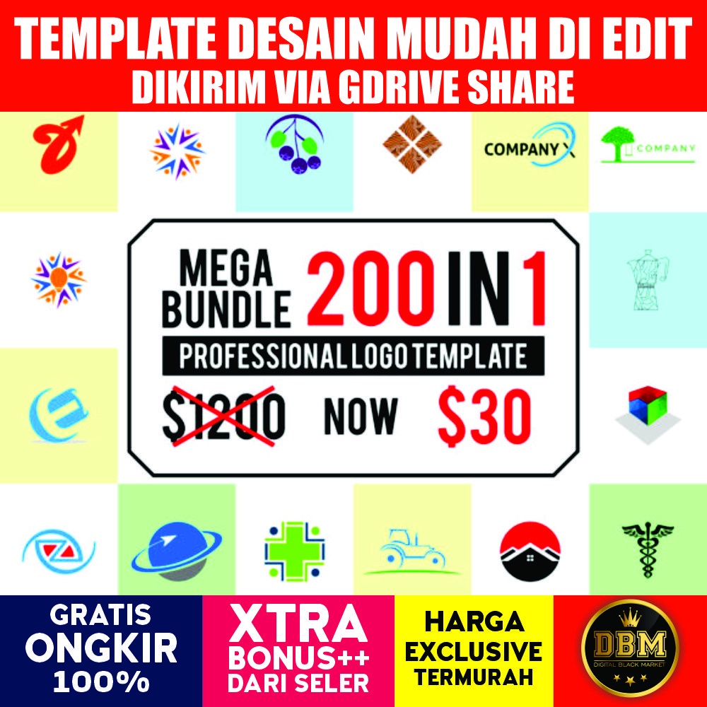 200 Premium Logo Template Bundle - Photoshop &amp; Illustrator