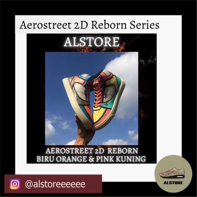 Aerostreet 2D Reborn Biru Orange Pink Kuning Size 36 37 38 39 40 41 42 43 44 45
