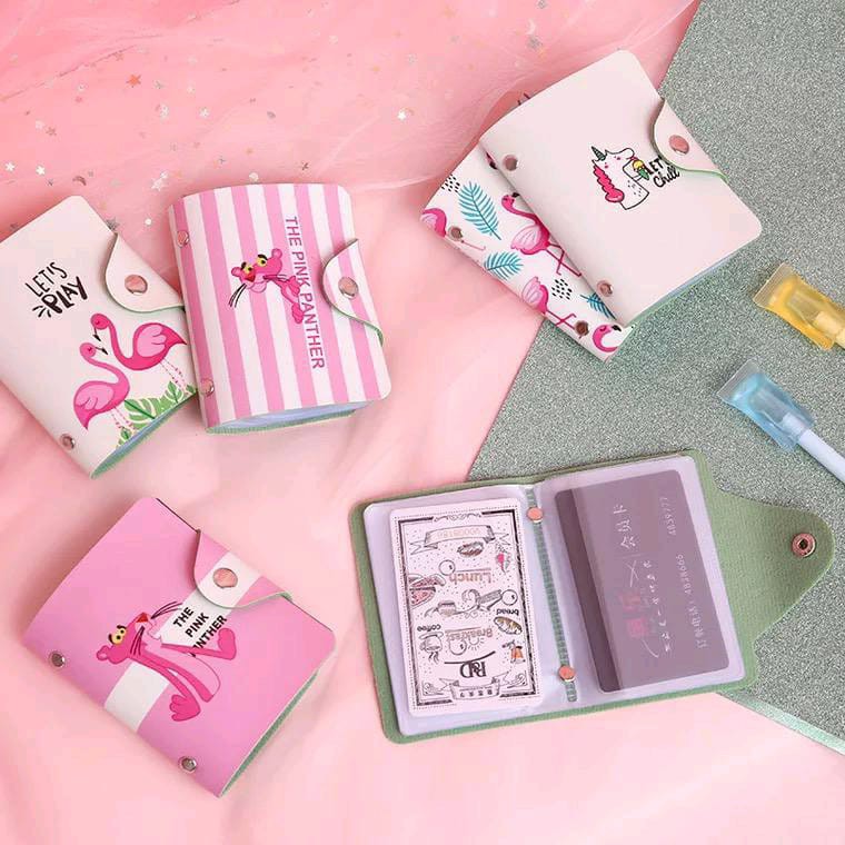 Dompet Kartu Motif Buah, Flamingo, Pink Panther  - DOMPET KARTU LUCU
