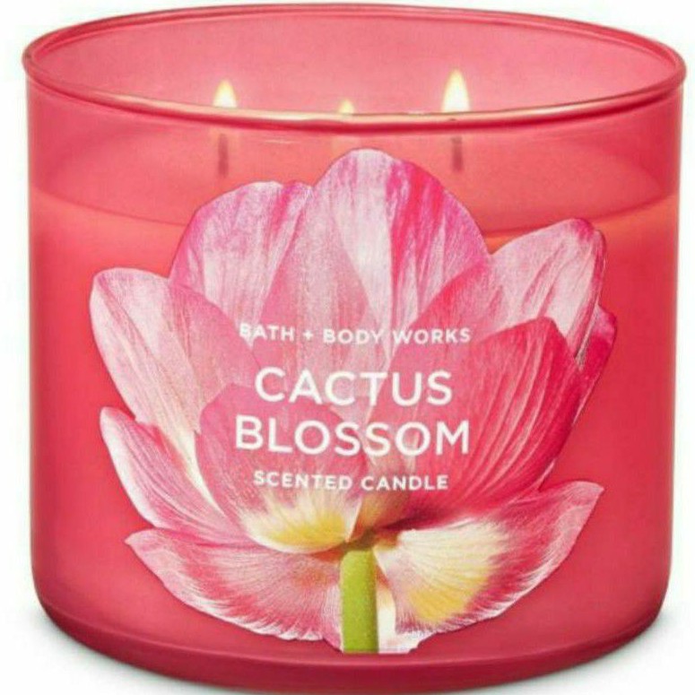 BATH &amp; BODY WORKS BBW CACTUS BLOSSOM 3-WICK SCENTED CANDLE 411 G LILIN WANGI 3 SUMBU UKURAN BESAR PENGHARUM RUANGAN