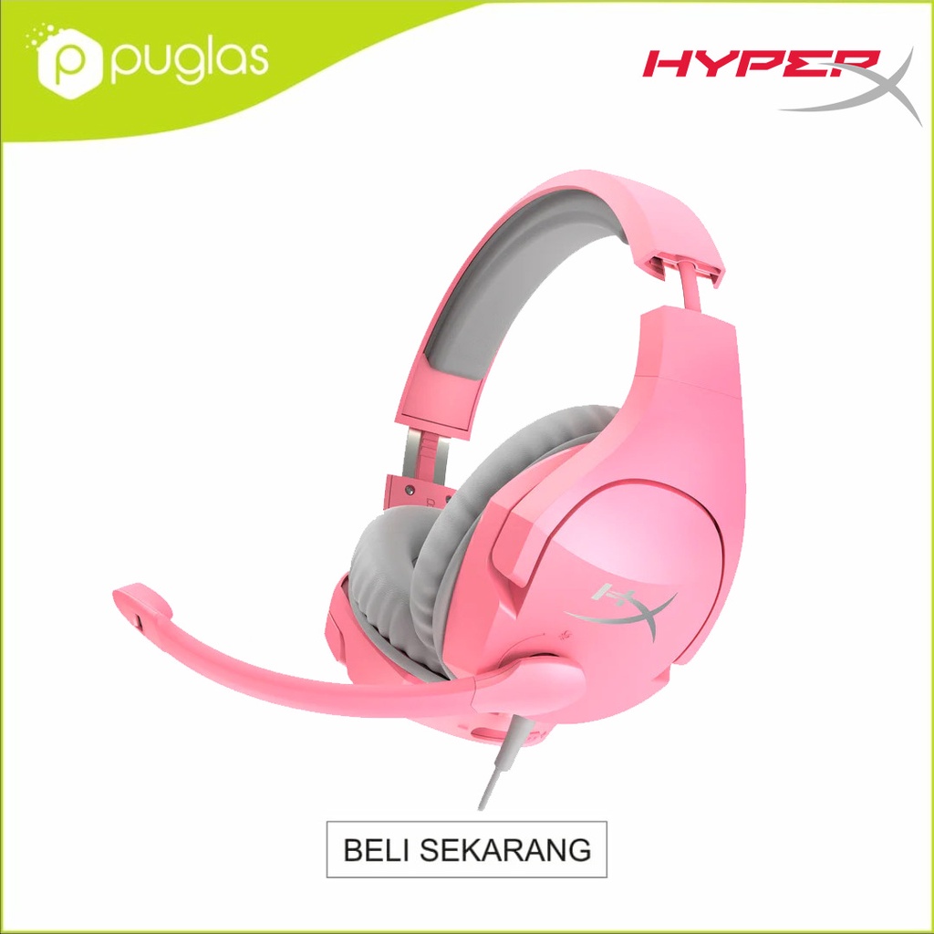 Headphone Hyper X Cloud Stinger Pink Comfortable Gaming Headset For Laptop PC Komputer