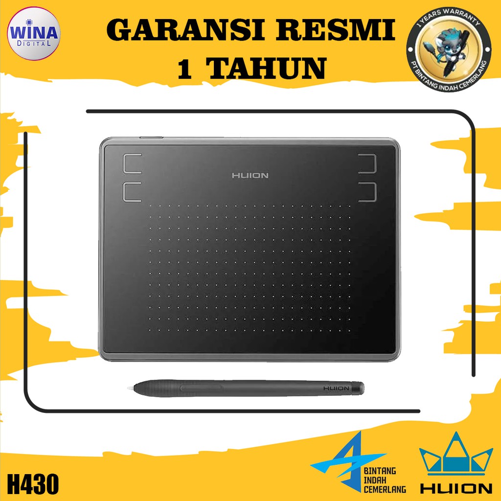 Pen Tablet Drawing HUION H430P Garansi Resmi
