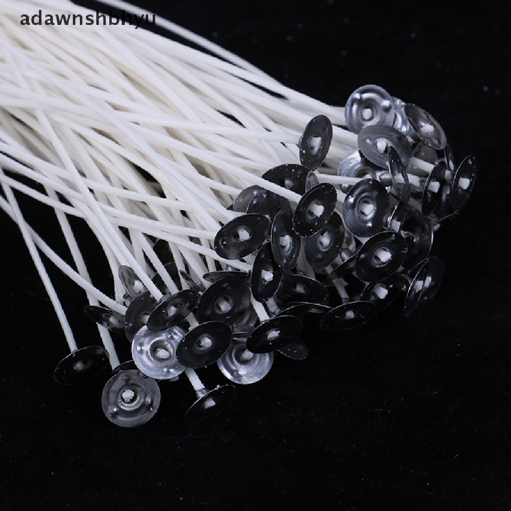 Adawnshbhyu 100Pcs Candle Wicks Cotton Core Waxed Wick Dengan Sustainer Untuk Novel Lilin