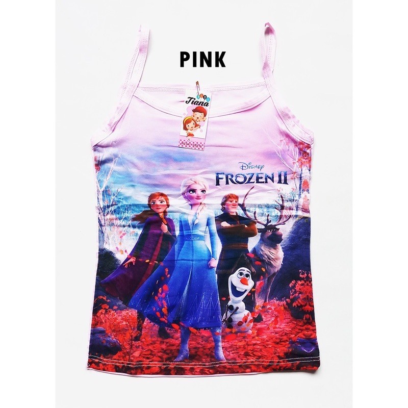 Singlet Anak Perempuan Cewek Motif Frozen 2-10 Th Bahan Katun Premium / Kaos Dalam Anak Cewek Frozen