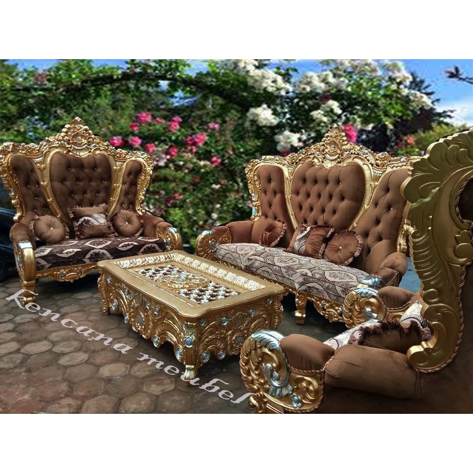 Kursi Tamu Sofabed Mewah/Kursi Ruang Tamu Kayu Jati Ukir Jepara