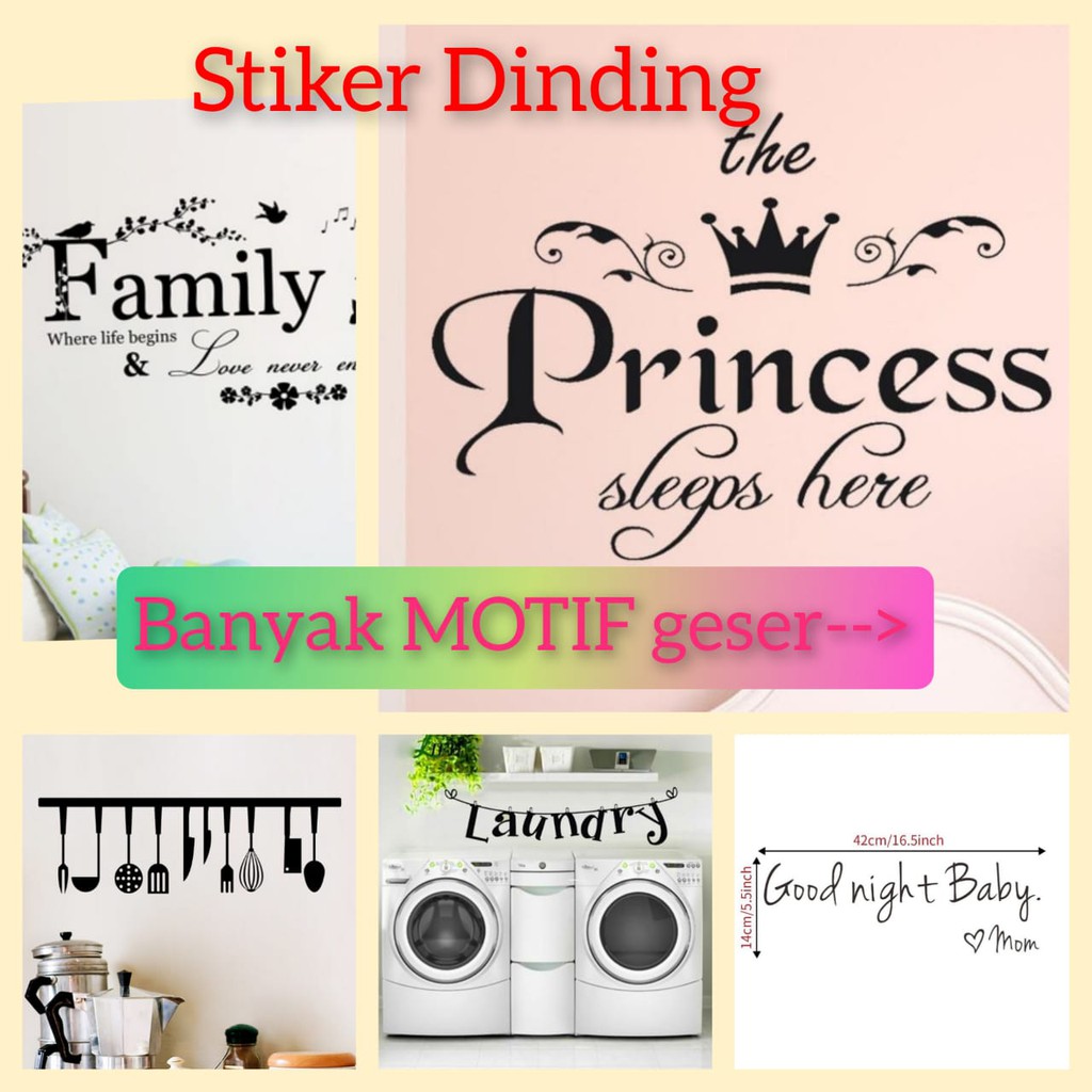 KMK WALLSTICKER STICKER STIKER DINDING KATA KATA MUTIARA LAUNDRY HOME FAMILY DAPUR KITCHEN