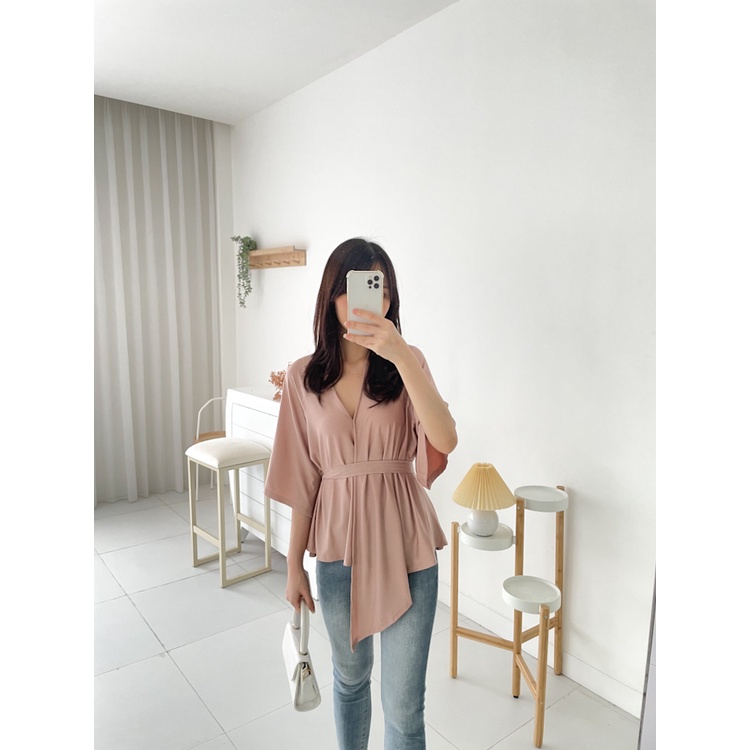 T-0434 Blouse Wanita Model Kimono Flowy