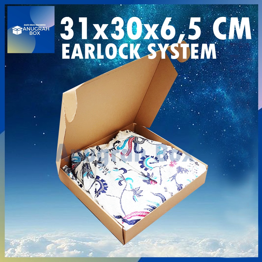 

Dus uk 31x30x6,5 cm (ECER) EARLOCK FULL Kotak Packing Aksesoris Baju Kue giftbox dll